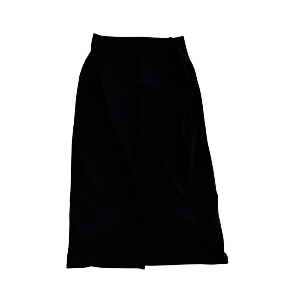 Lululemon Nulu High-Rise Slim Fit Midi Skirt Black  Womens Size 8 - Picture 6 of 6